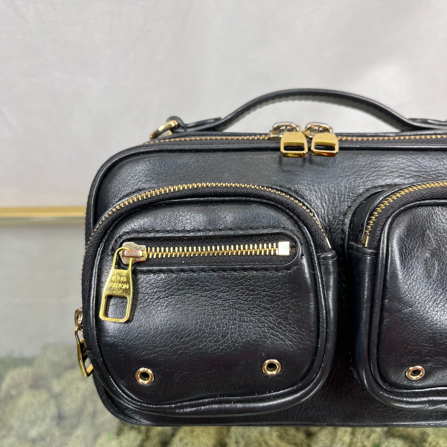 LOUIS VUITTON Monogram Embossed Utility Black Crossbody