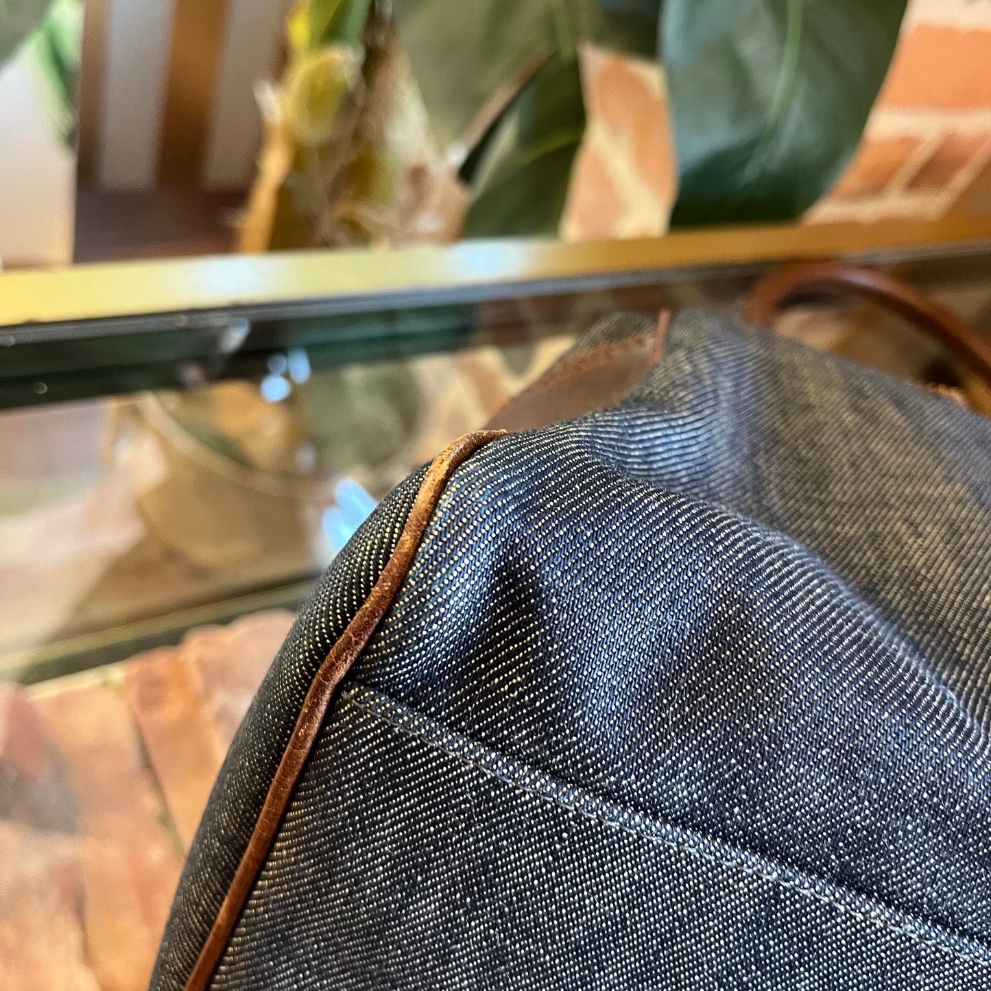 FENDI Du Jour Blue Ethnico Denim Shoulder Bag