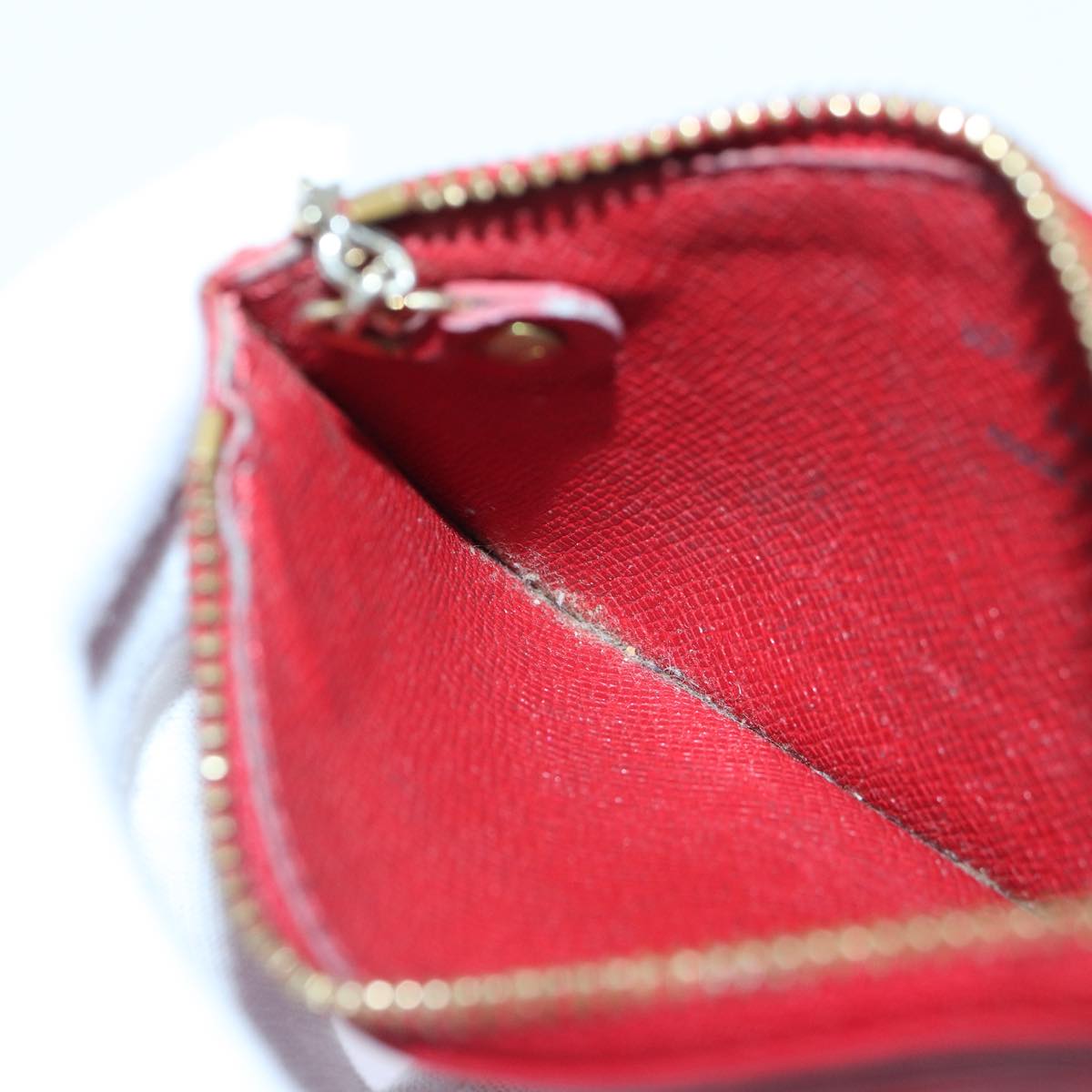 Louis Vuitton Pochette Clés Red Leather Wallet