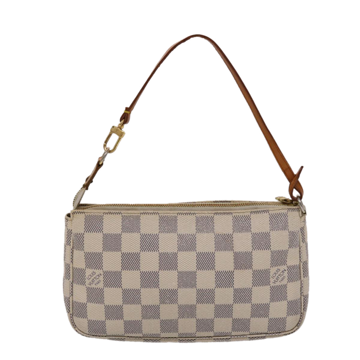 Louis Vuitton Pochette Accessoires White Canvas Clutch Bag