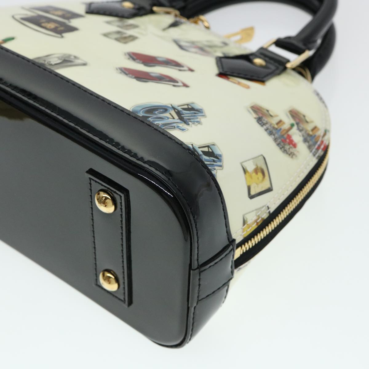 Louis Vuitton Alma White Patent Leather Handbag