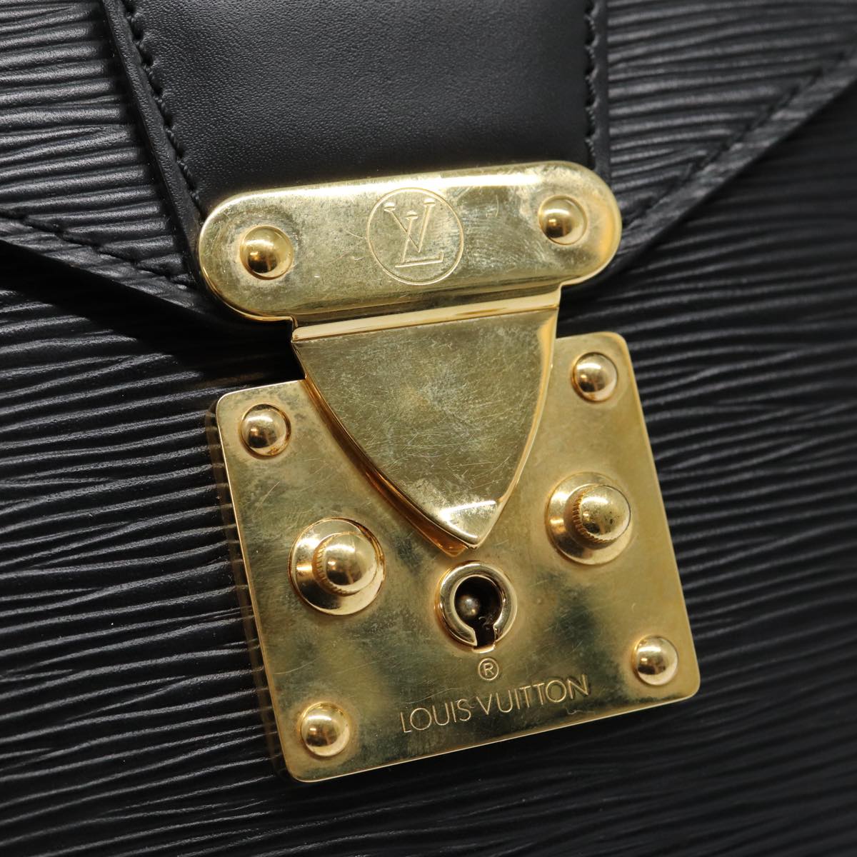 Louis Vuitton Senateur Black Leather Briefcase Bag