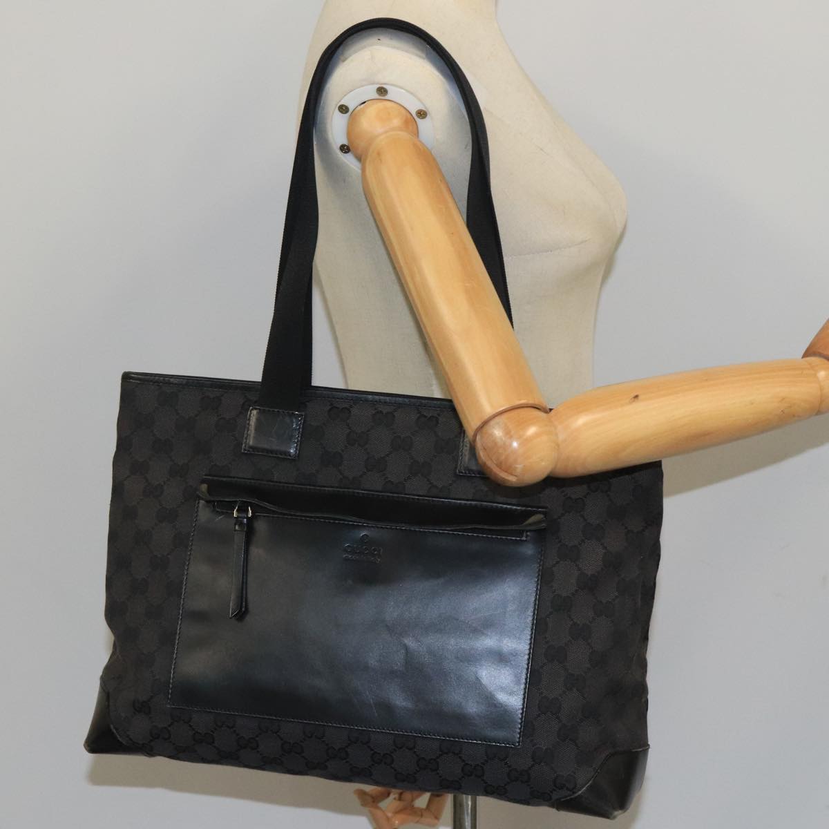 Gucci Black Canvas Tote Bag
