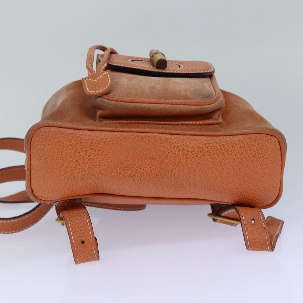 Gucci Bamboo Orange Suede Backpack Bag