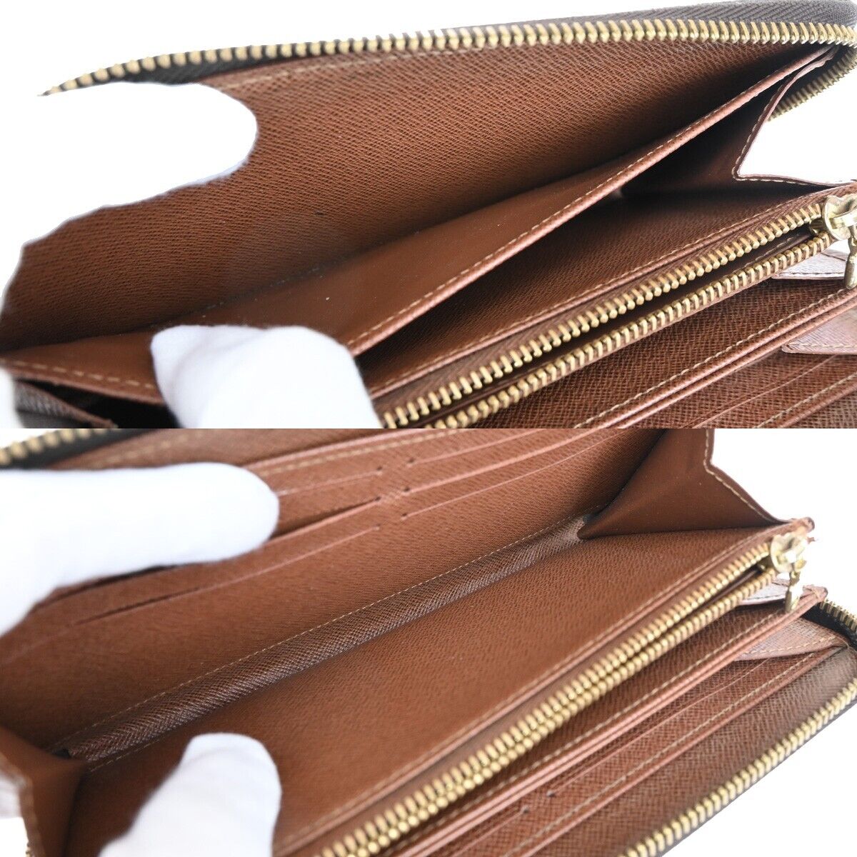Louis Vuitton Portefeuille Zippy Brown Leather Wallet