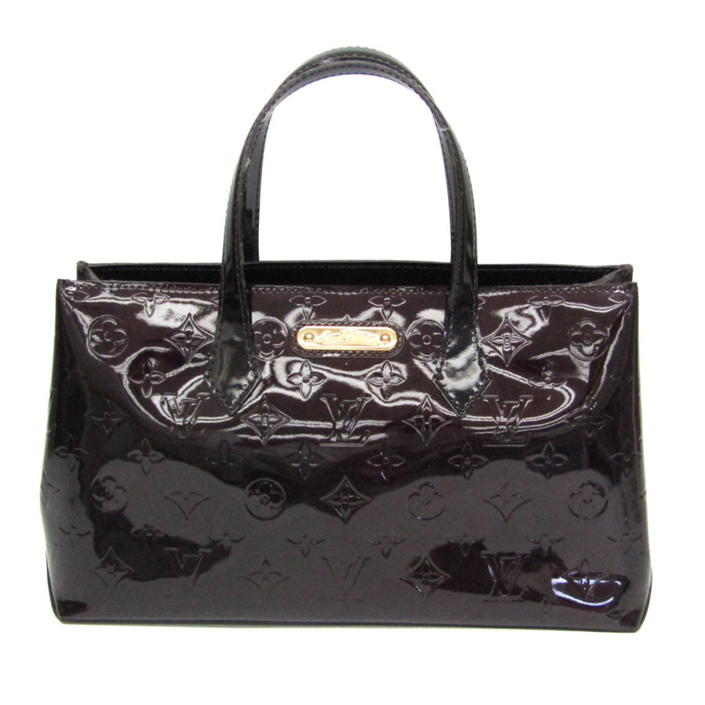 Louis Vuitton Wilshire Burgundy Patent Leather Handbag ()