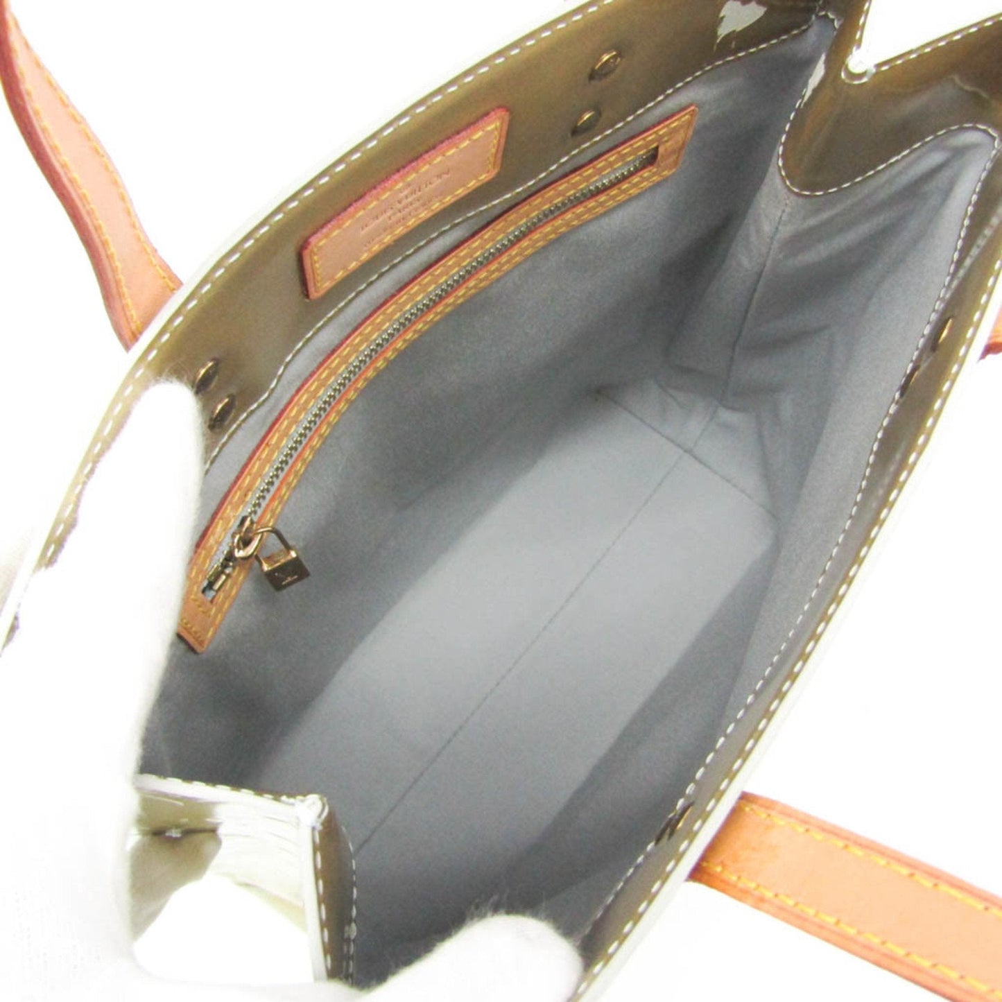 Louis Vuitton Reade Green Patent Leather Tote Bag