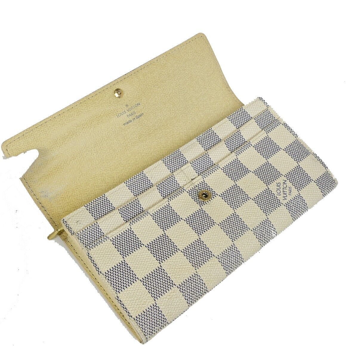 Louis Vuitton Portefeuille Sarah White White Gold Wallet
