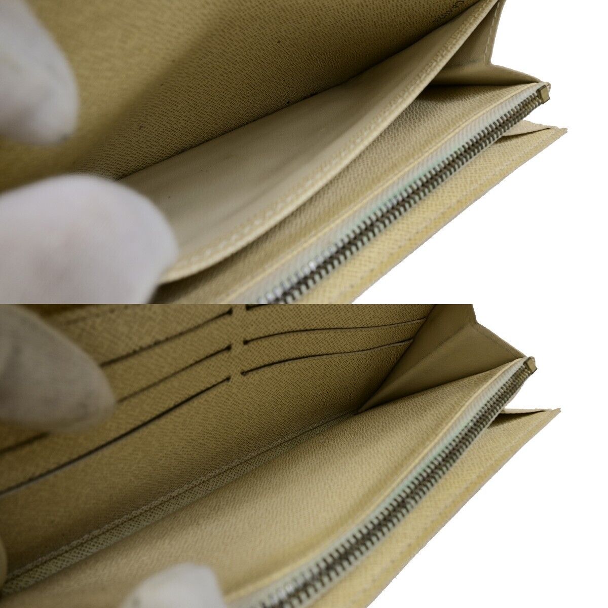 Louis Vuitton Portefeuille Sarah White White Gold Wallet