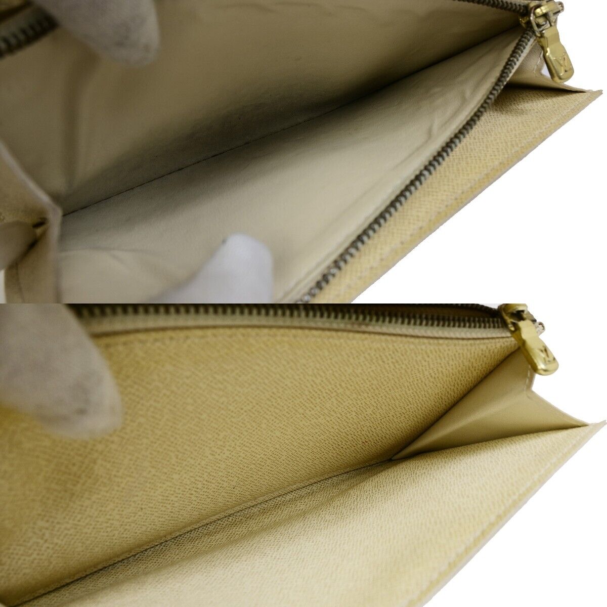 Louis Vuitton Portefeuille Sarah White White Gold Wallet