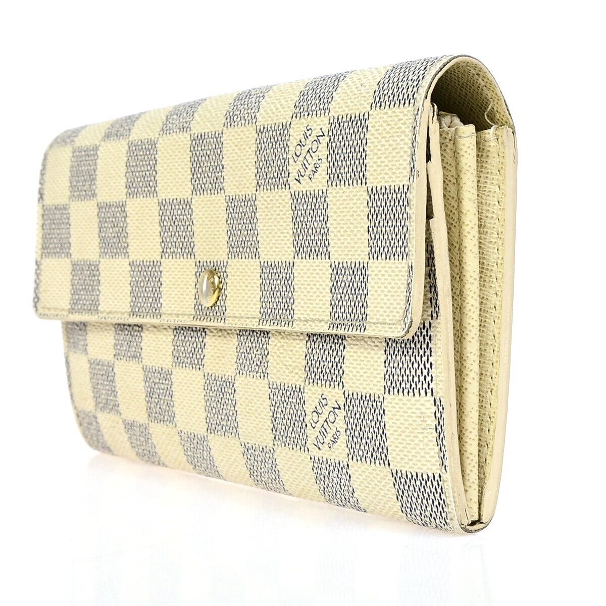 Louis Vuitton Portefeuille Sarah White White Gold Wallet
