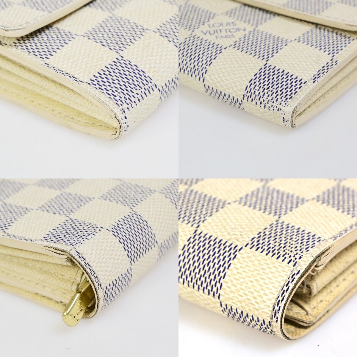 Louis Vuitton Portefeuille Sarah White White Gold Wallet