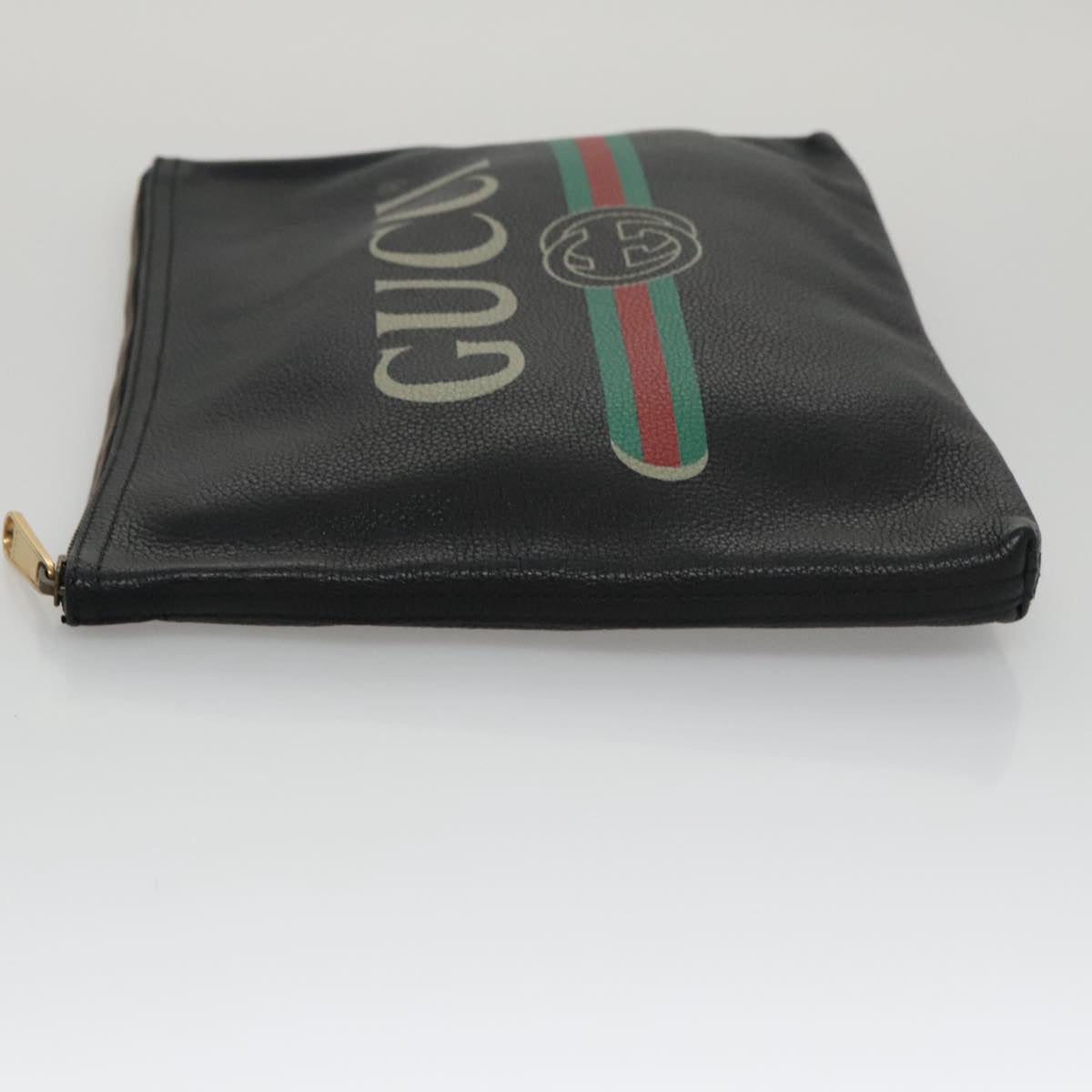 Gucci Imprime Black Leather Clutch Bag