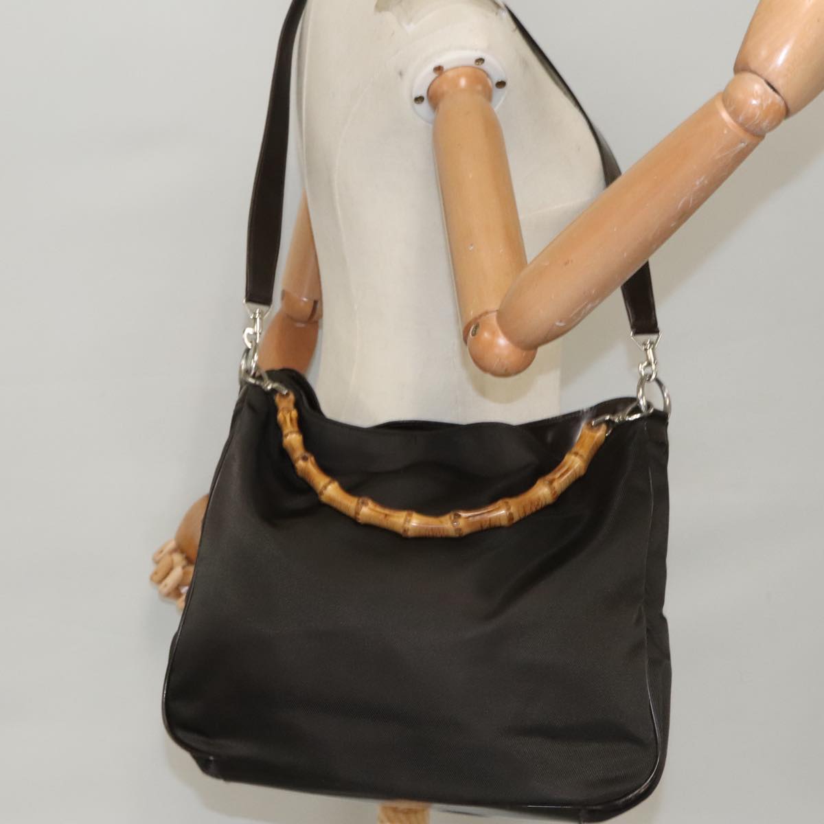 Gucci Bamboo Black Synthetic Handbag