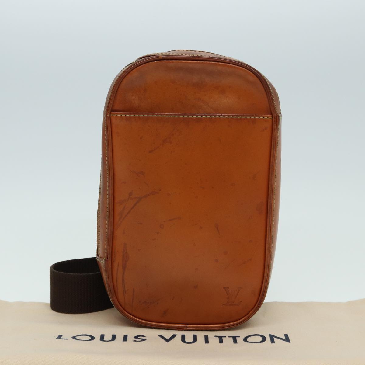 Louis Vuitton Gange Brown Leather Clutch Bag