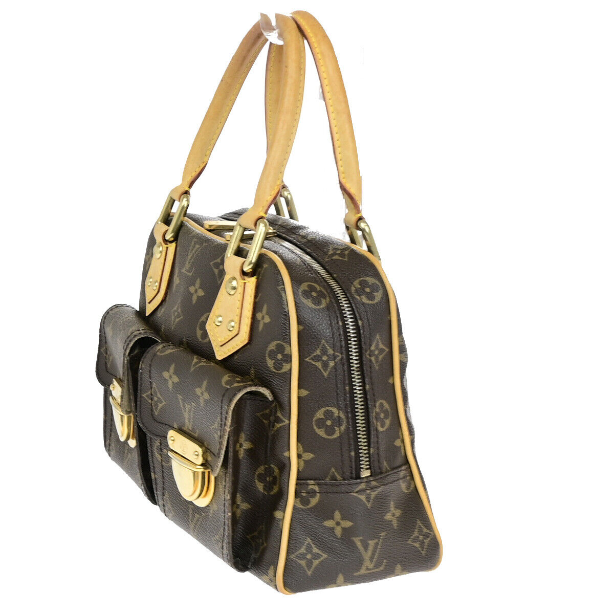 Louis Vuitton Manhattan Pm Brown Canvas Handbag