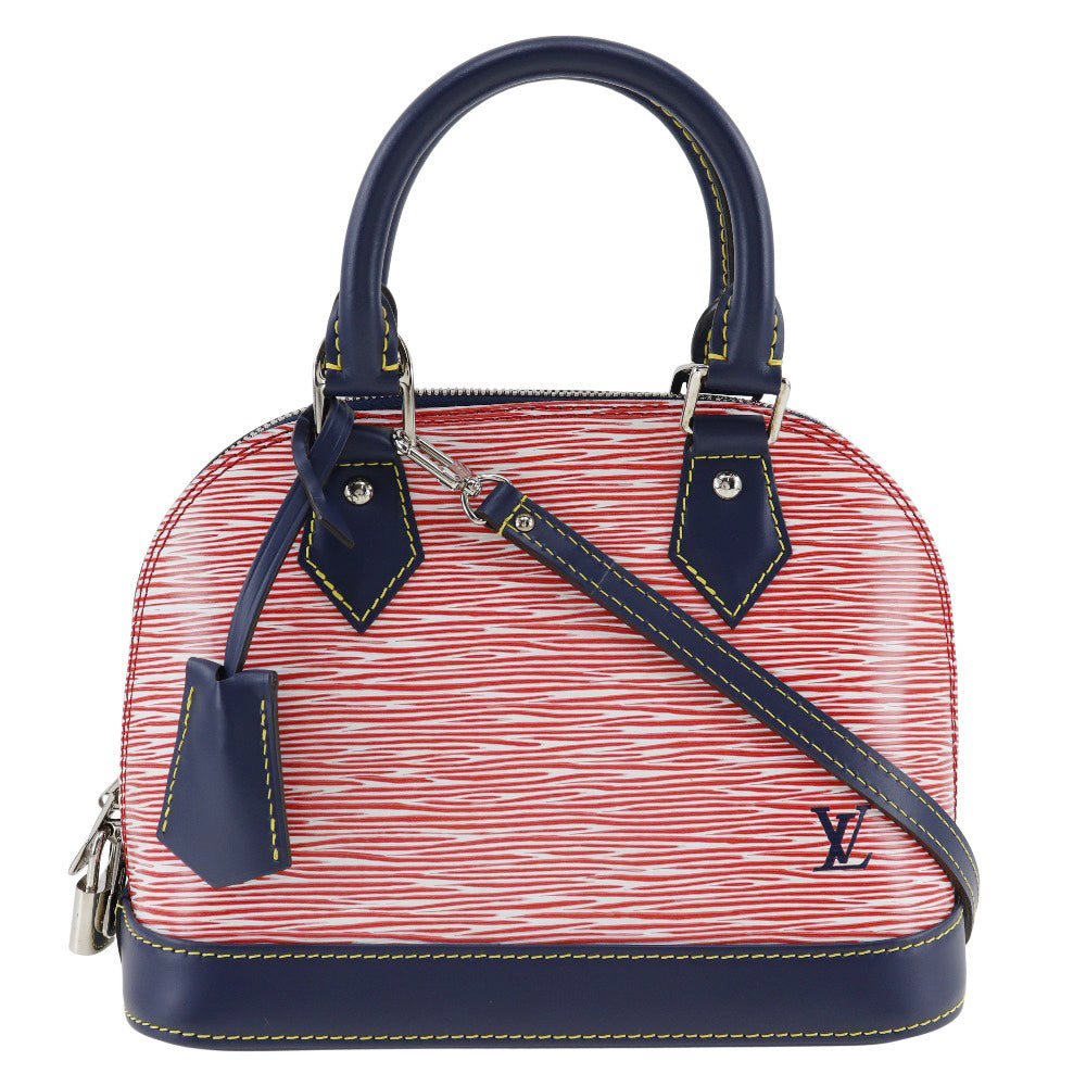 Louis Vuitton Alma Bb Red Leather Handbag ()