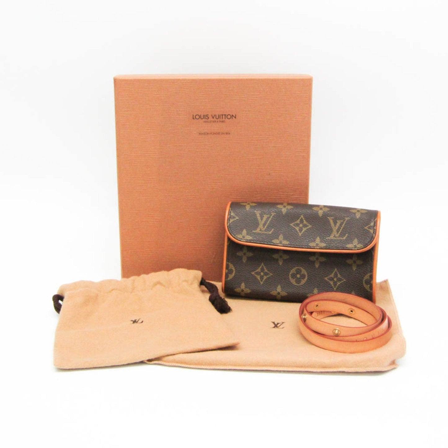 Louis Vuitton Pochette Florentine Brown Canvas Clutch Bag