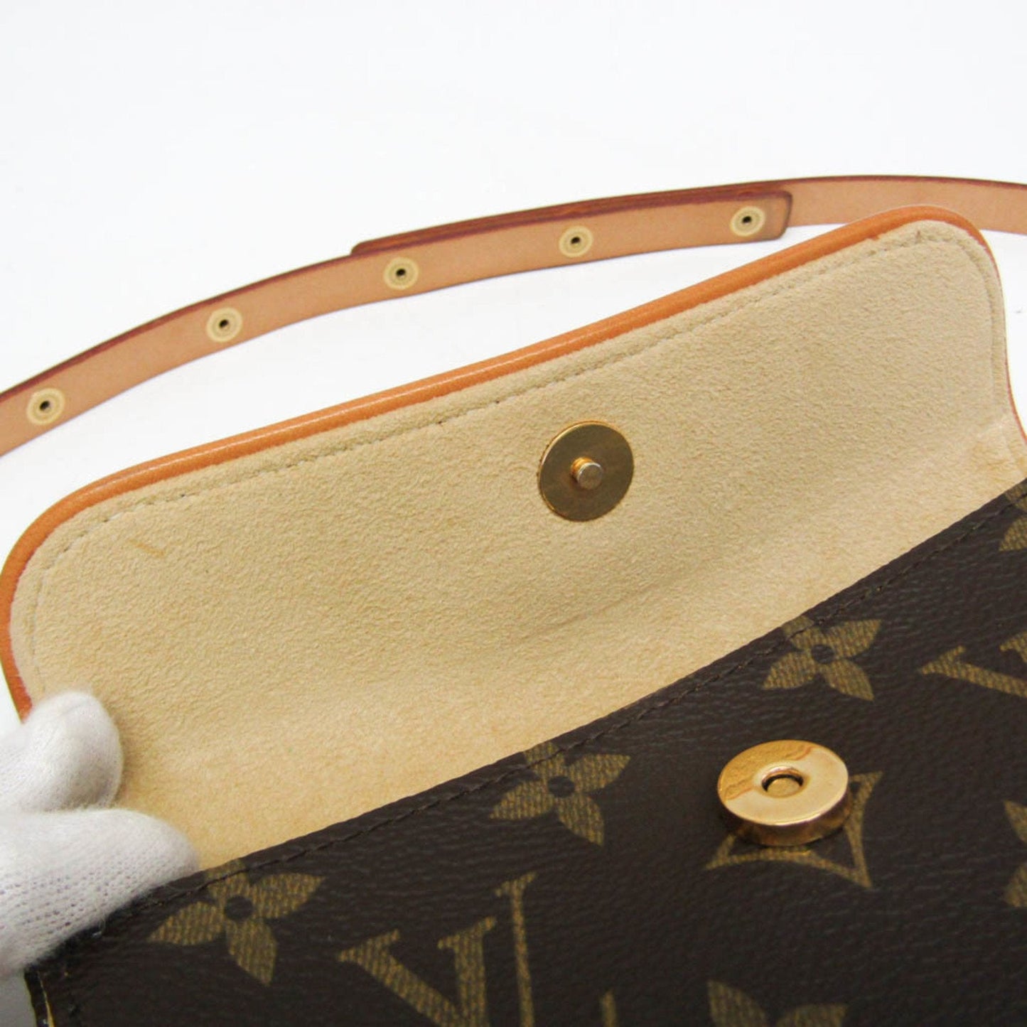 Louis Vuitton Pochette Florentine Brown Canvas Clutch Bag