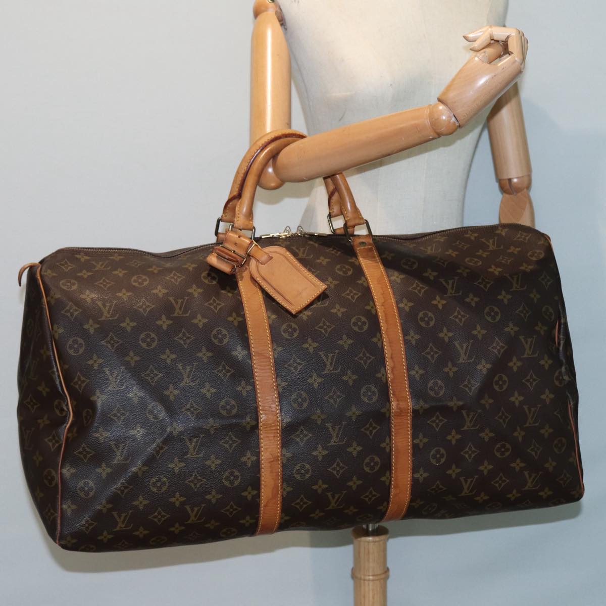 Louis Vuitton Keepall 60 Brown Canvas Travel Bag