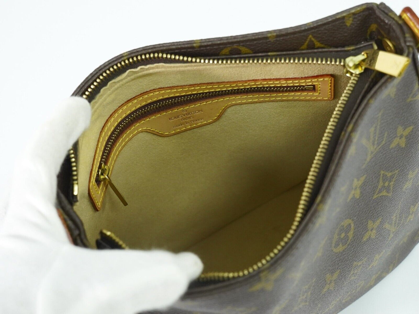 Louis Vuitton Looping Mm Brown Gold Plated Handbag