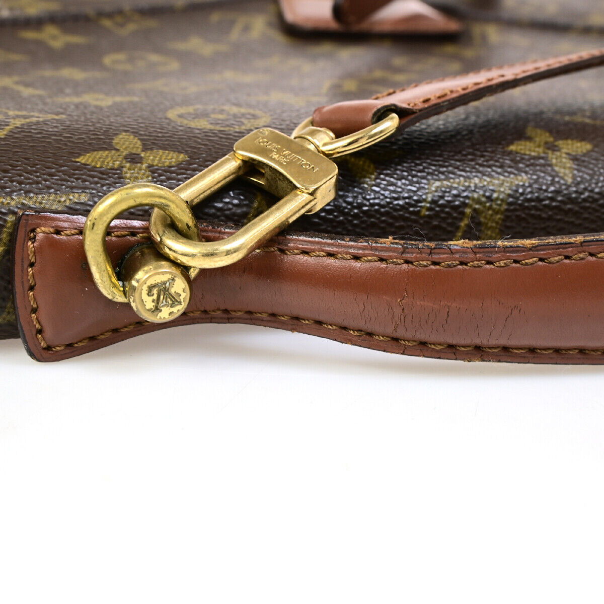 Louis Vuitton Porte Documents Brown Canvas Briefcase Bag