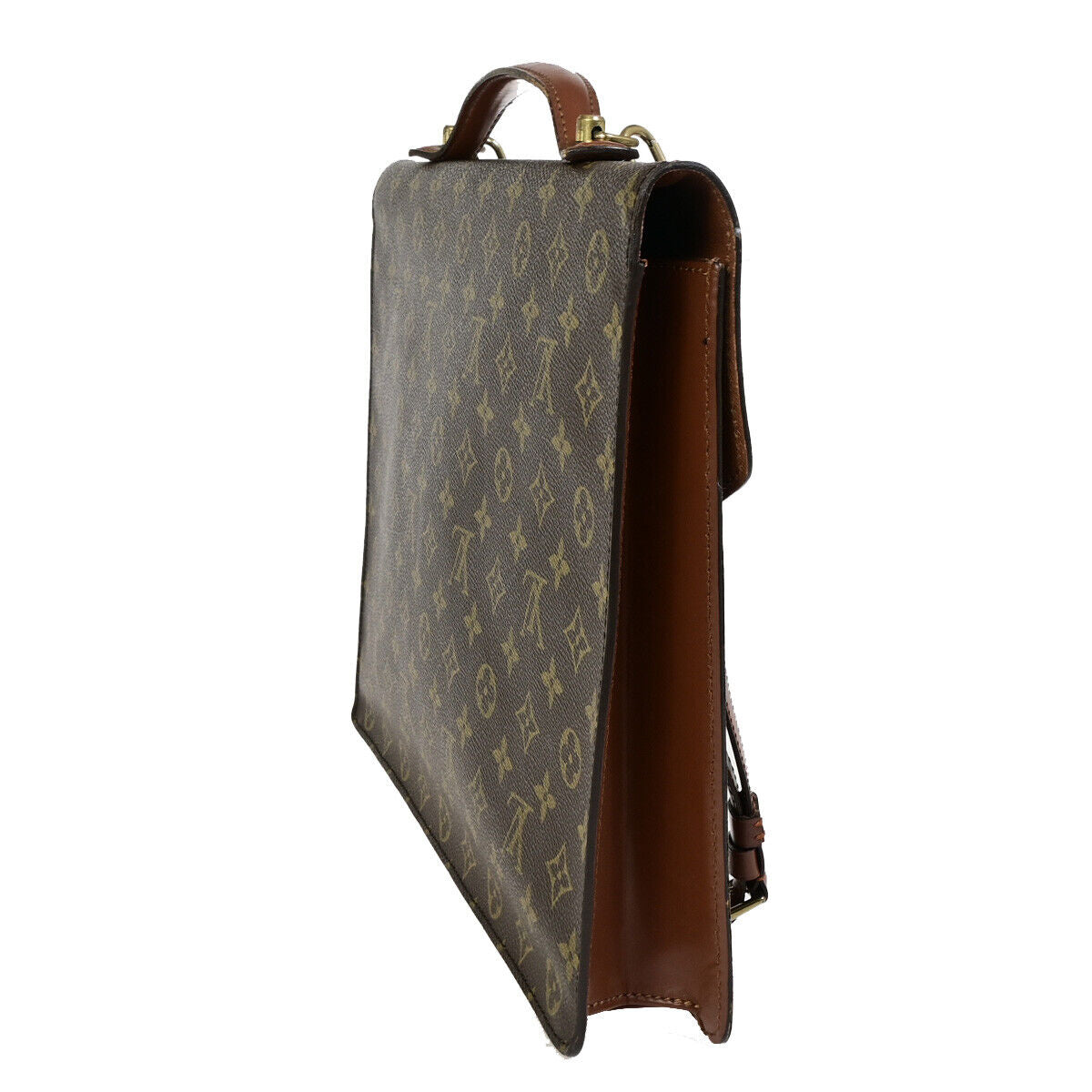 Louis Vuitton Porte Documents Brown Canvas Briefcase Bag