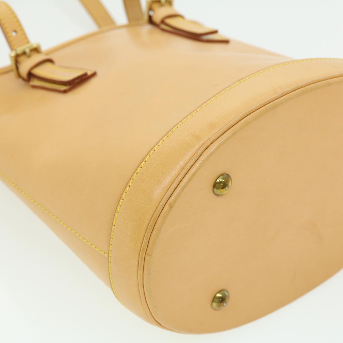 Louis Vuitton Bucket Pm Beige Leather Shoulder Bag