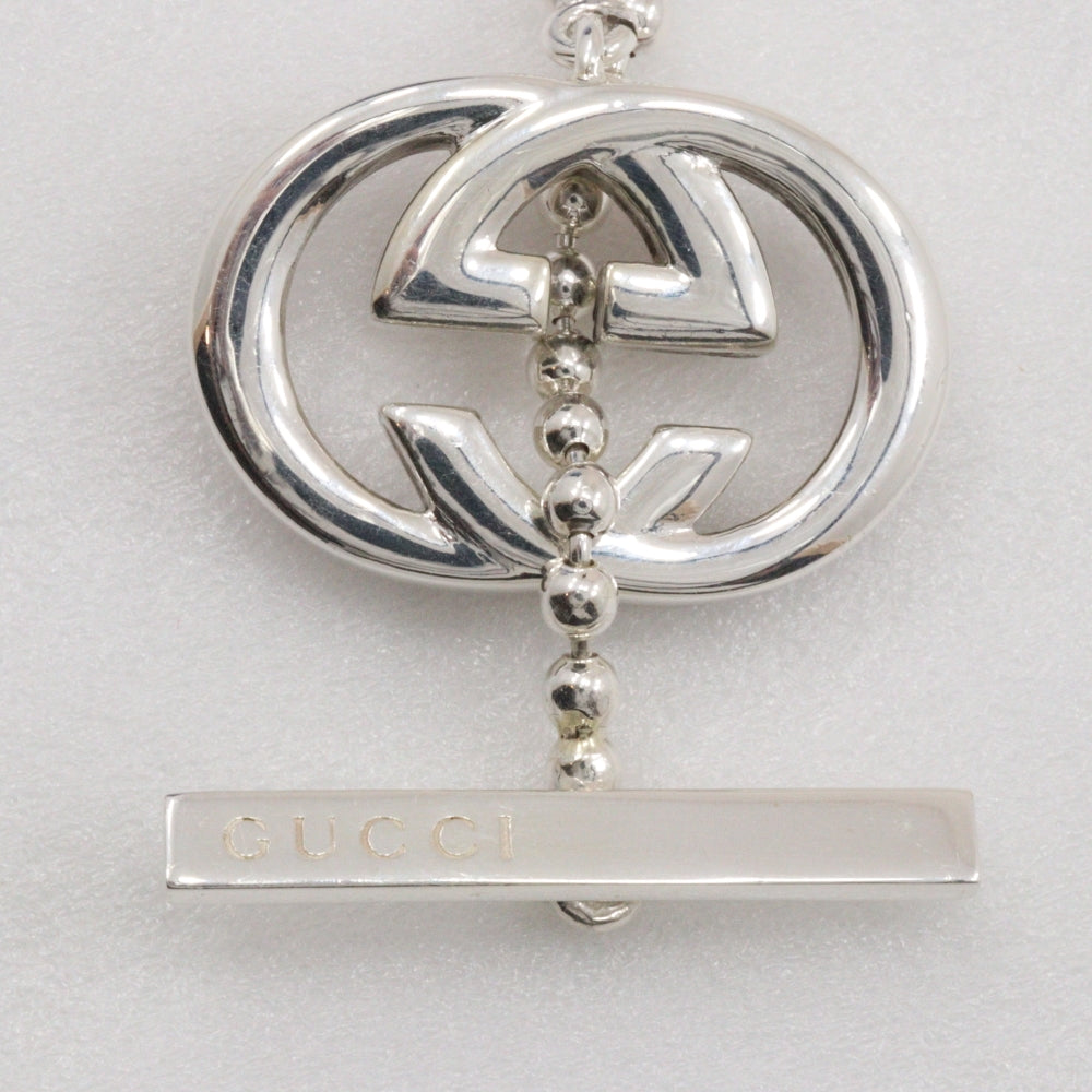 Gucci Interlocking G Silver Leather Bracelet Jewelry