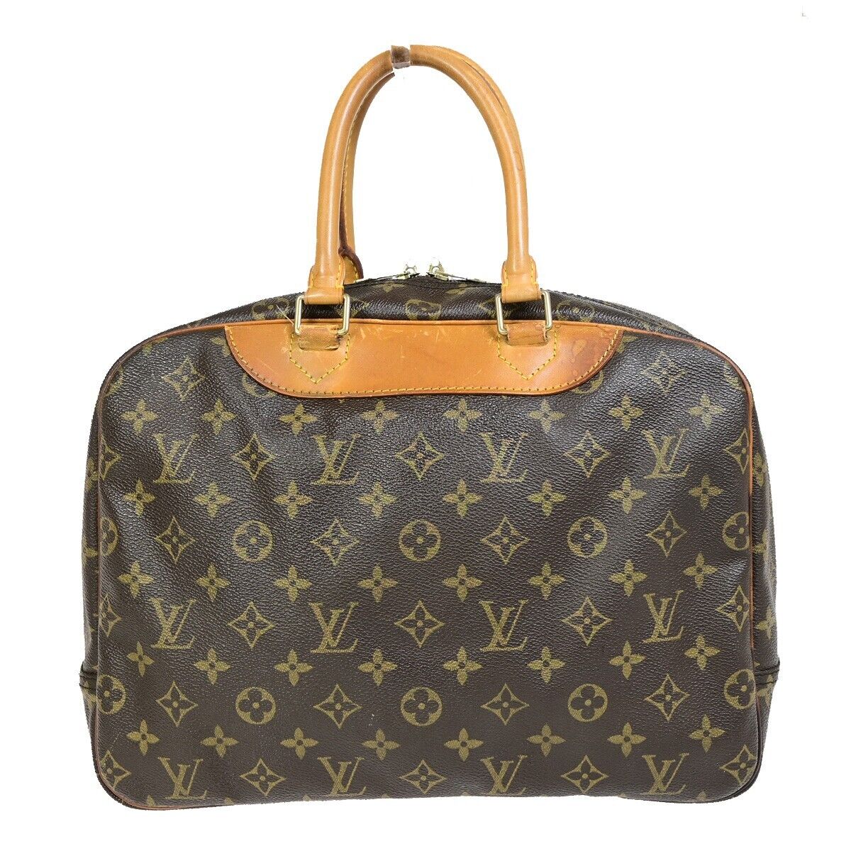 Louis Vuitton Deauville Brown Gold Plated Handbag