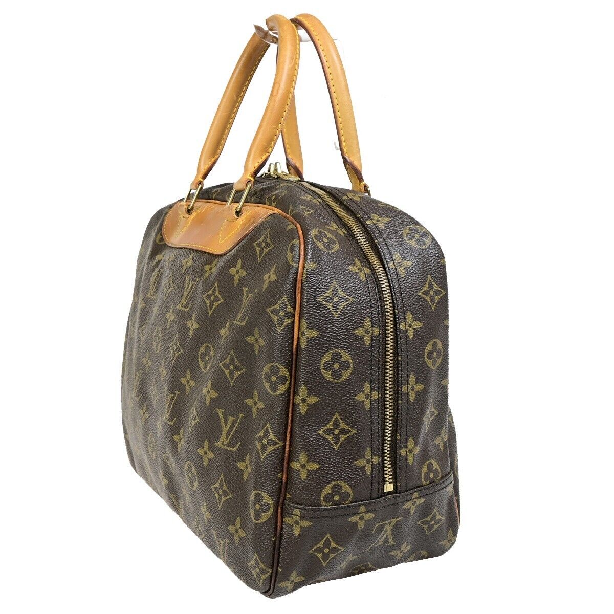 Louis Vuitton Deauville Brown Gold Plated Handbag