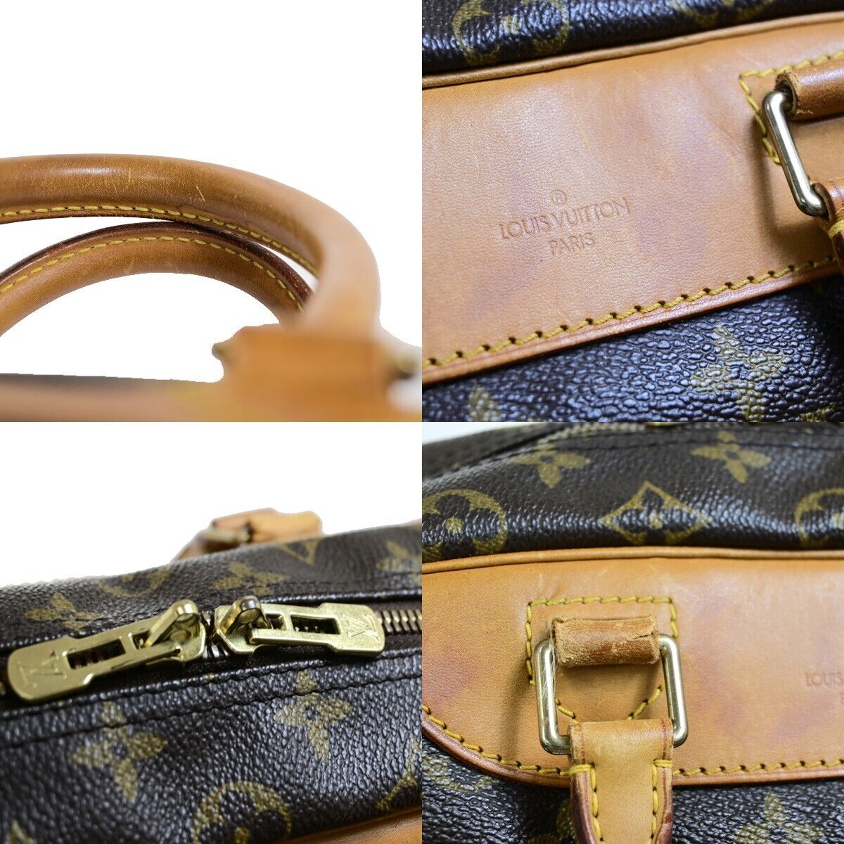 Louis Vuitton Deauville Brown Gold Plated Handbag