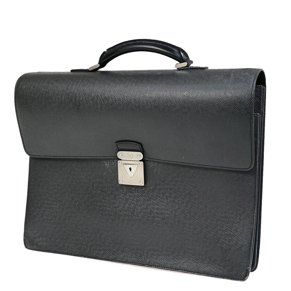 Louis Vuitton Robusto Black Leather Briefcase Bag ()