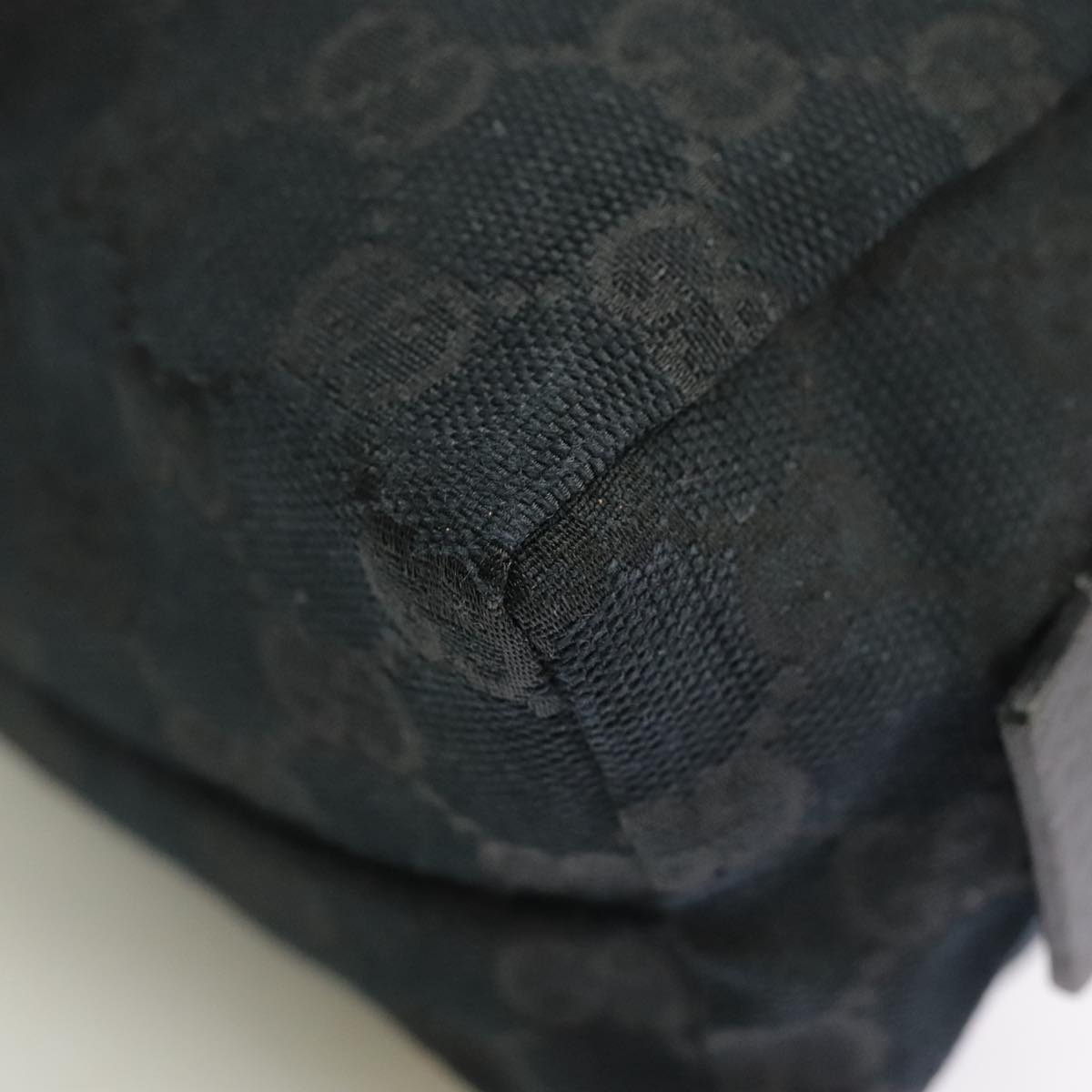 Gucci Cosmetic Pouch Black Canvas Clutch Bag