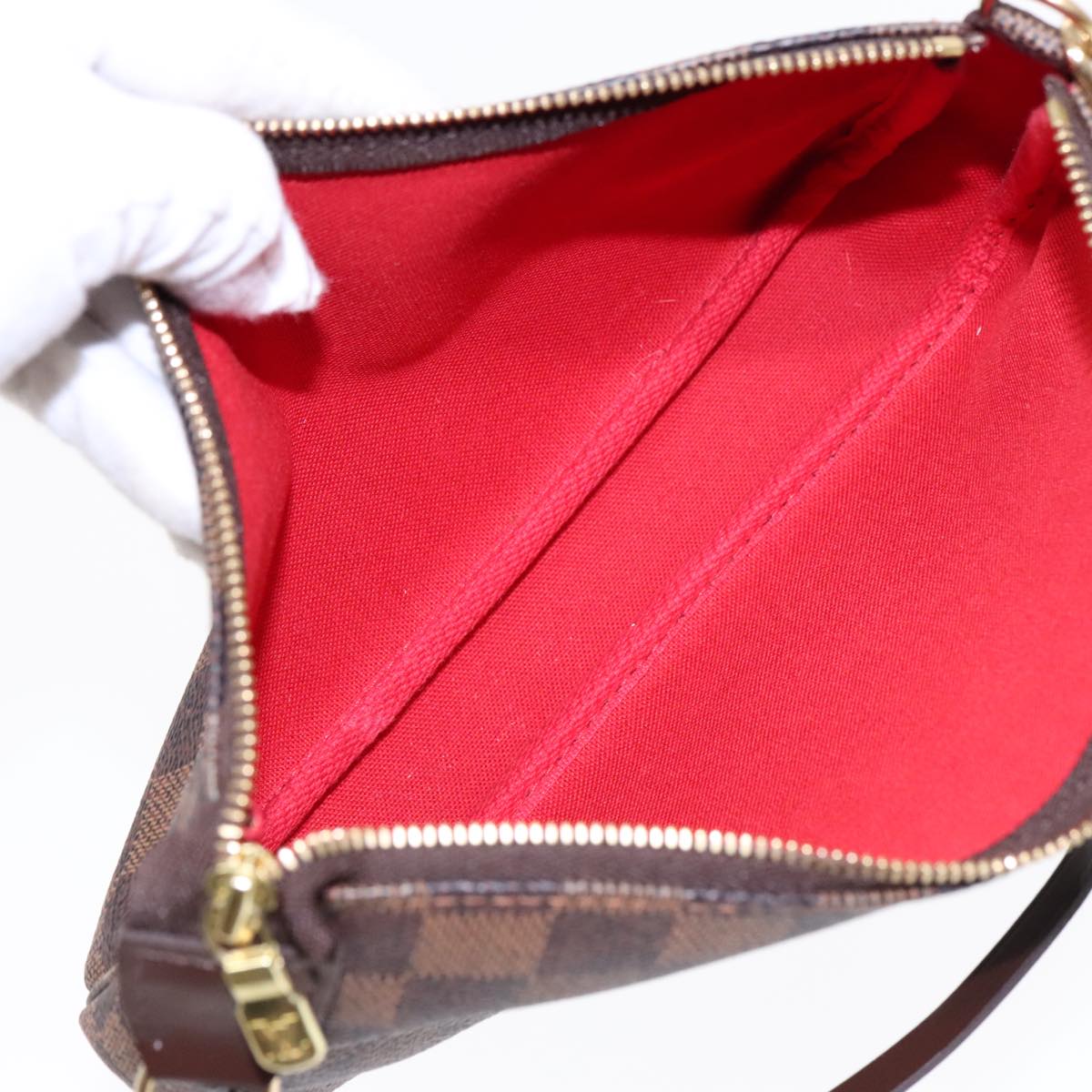 Louis Vuitton Pochette Accessoire Brown Canvas Clutch Bag