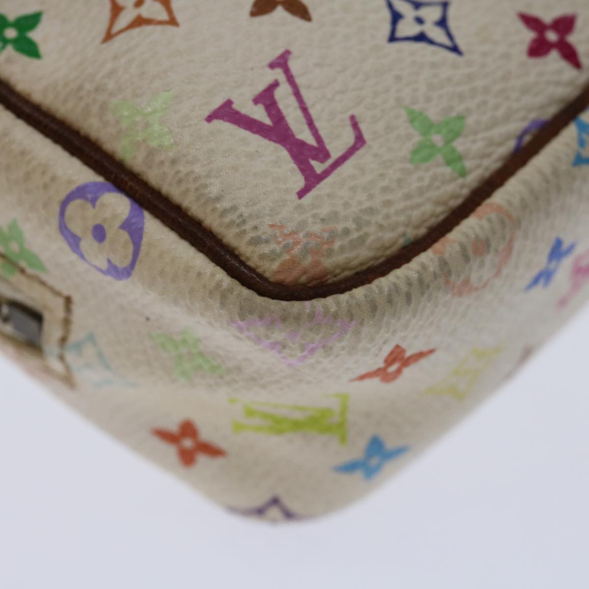 Louis Vuitton Pochette White Canvas Clutch Bag