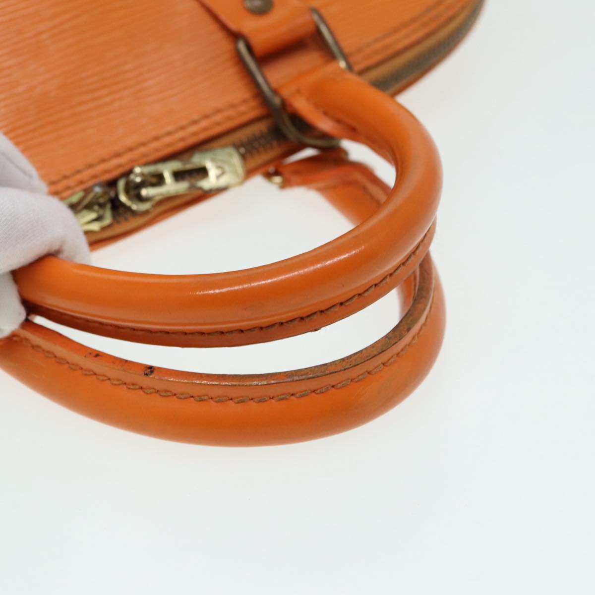 Louis Vuitton Alma Orange Leather Handbag