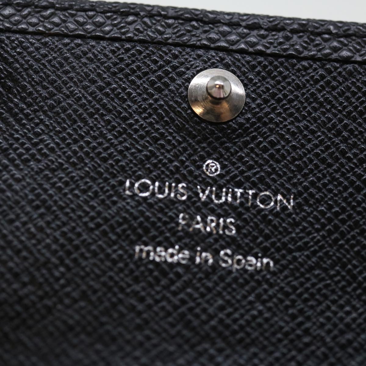 Louis Vuitton 6 Key Holder Black Leather Wallet
