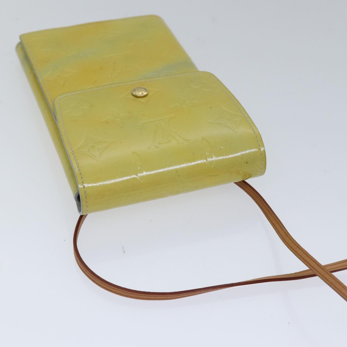 Louis Vuitton Walker Yellow Patent Leather Clutch Bag
