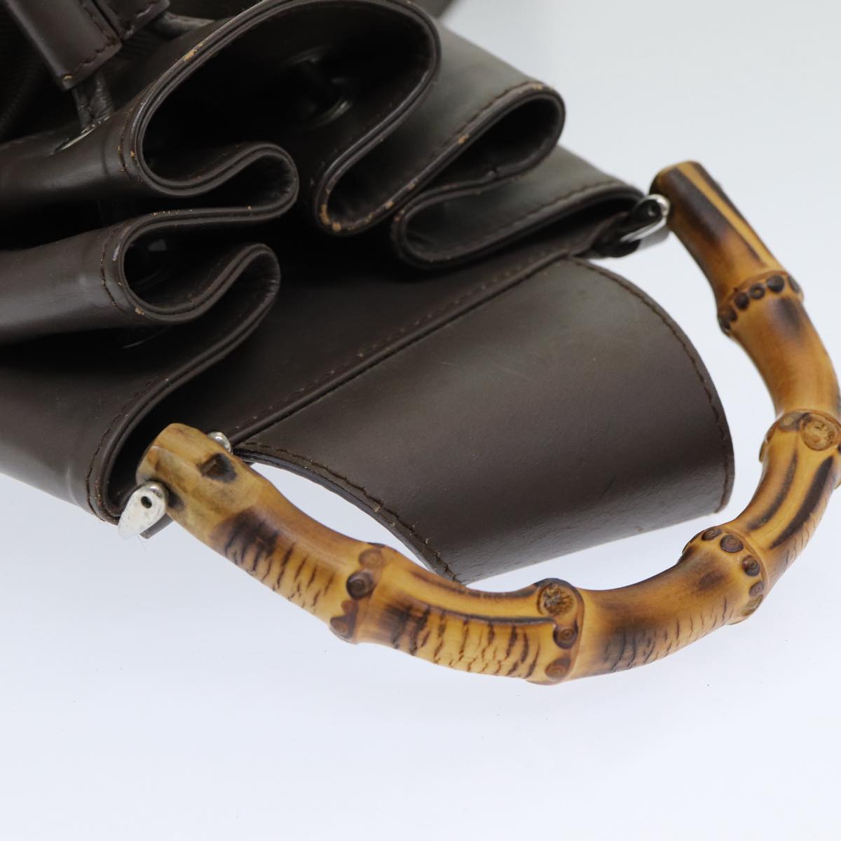 Gucci Bamboo Brown Synthetic Backpack Bag
