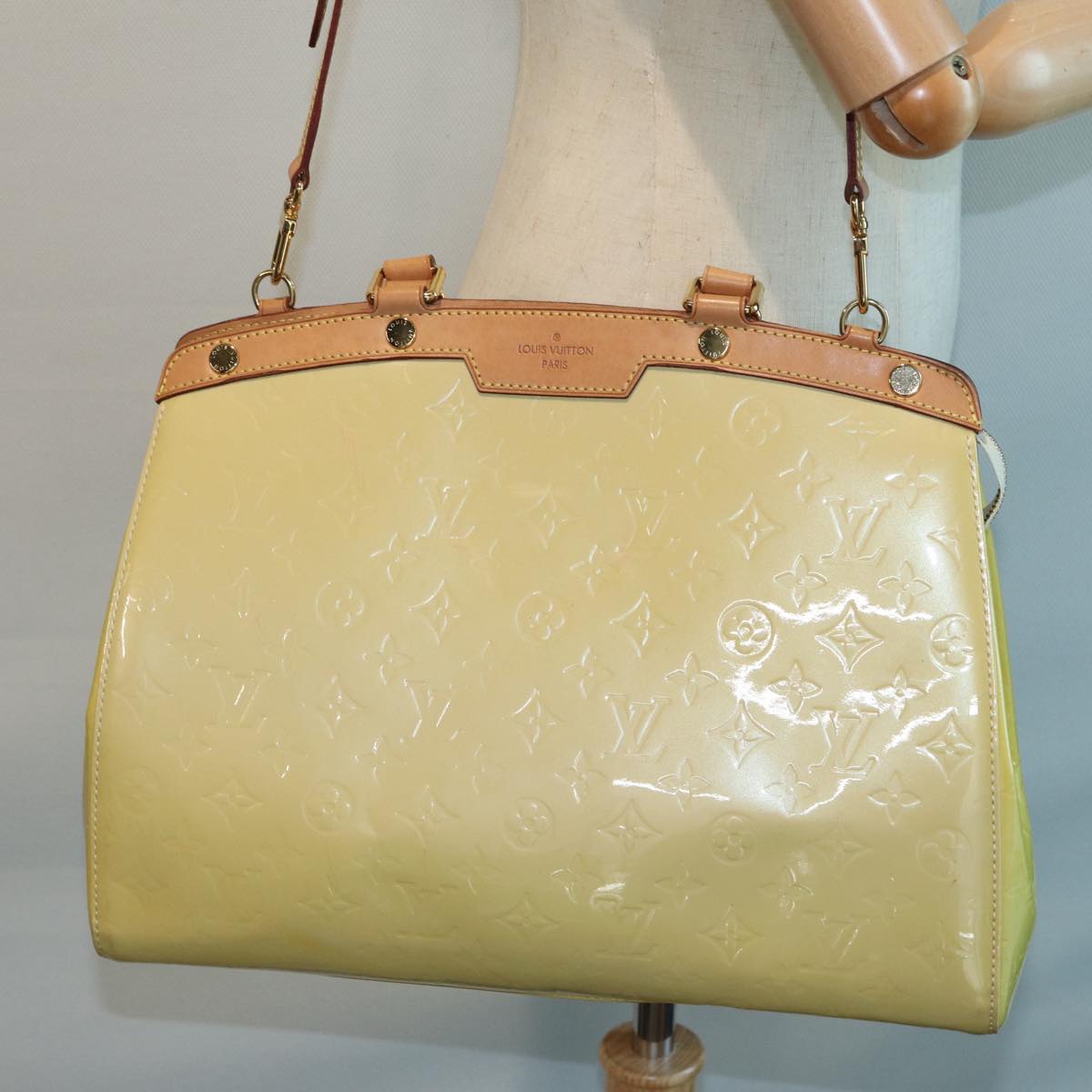 Louis Vuitton Brea Yellow Patent Leather Handbag
