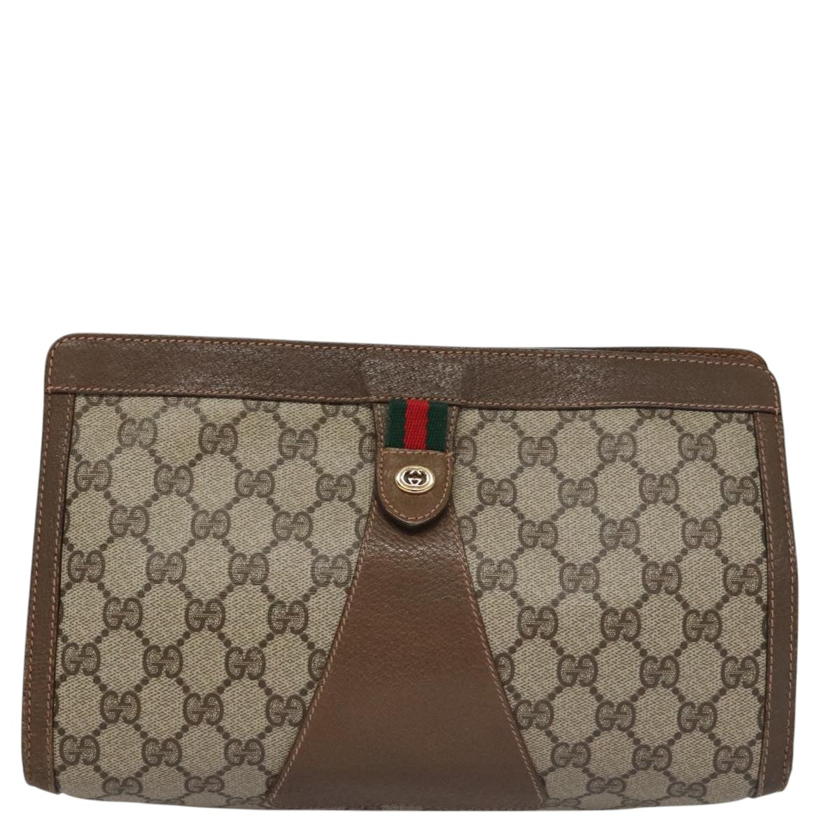 Gucci Sherry Beige Canvas Clutch Bag ()