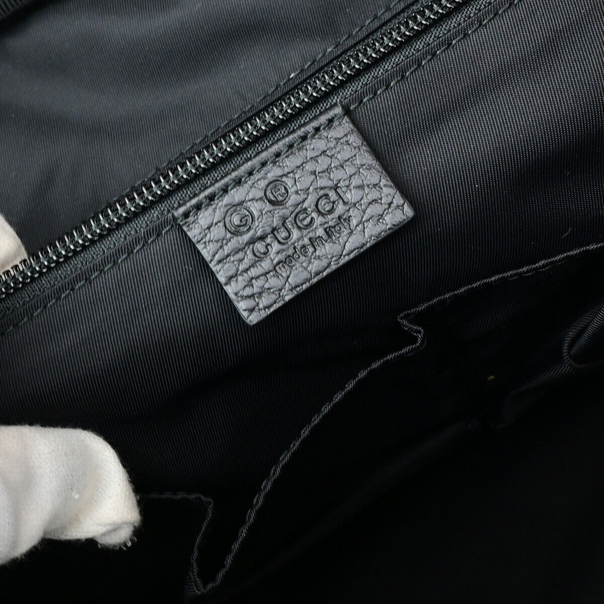 Gucci Guccissima Black Synthetic Backpack Bag