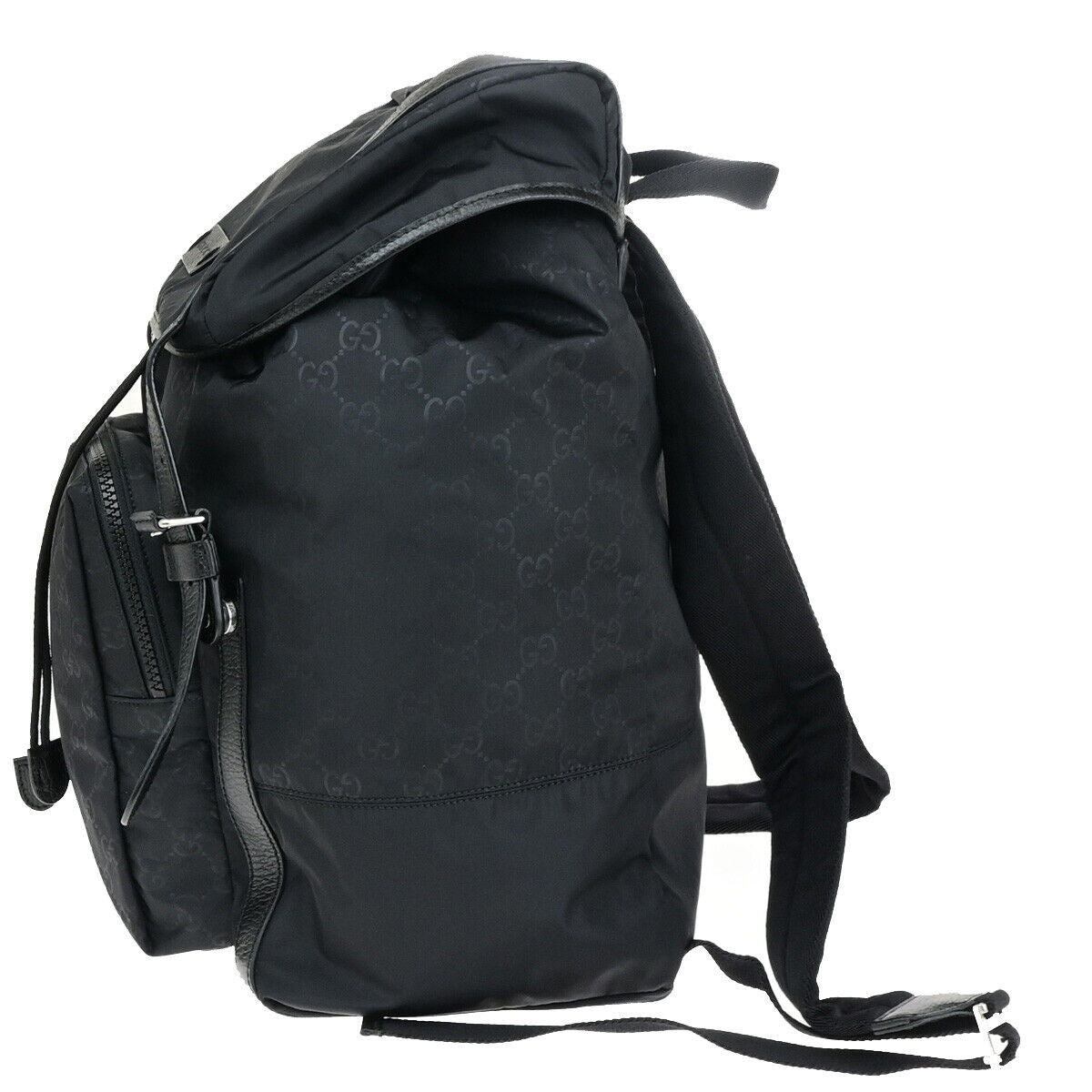 Gucci Guccissima Black Synthetic Backpack Bag