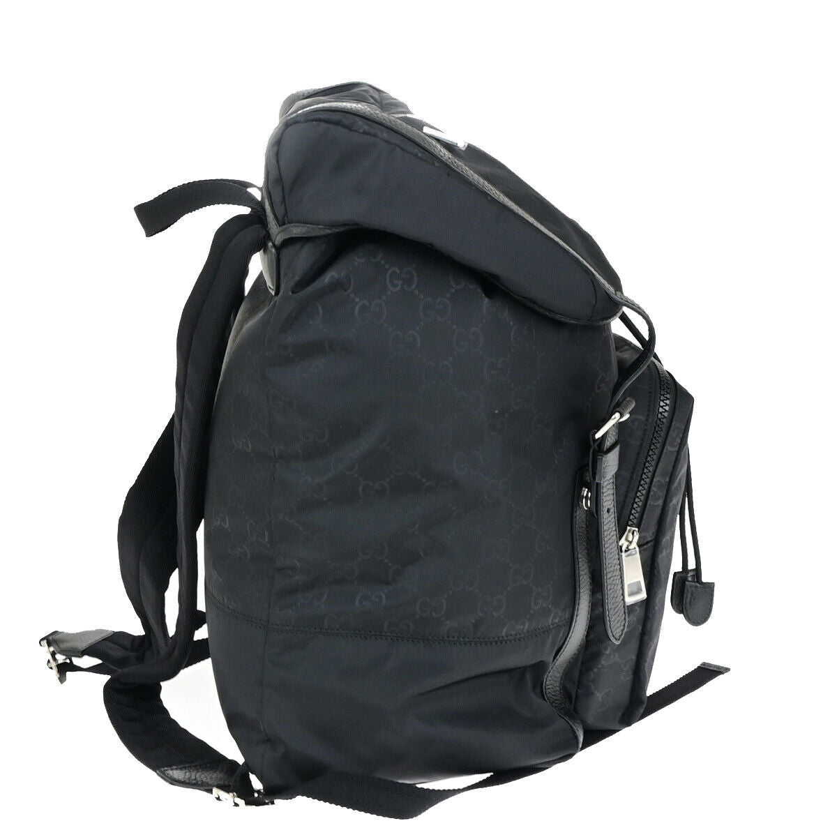 Gucci Guccissima Black Synthetic Backpack Bag