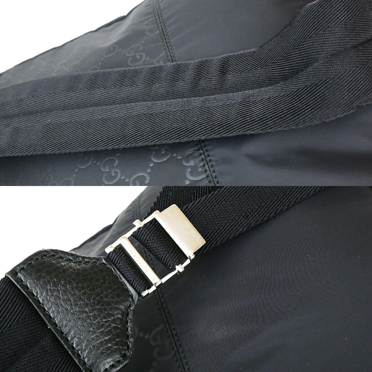 Gucci Guccissima Black Synthetic Backpack Bag