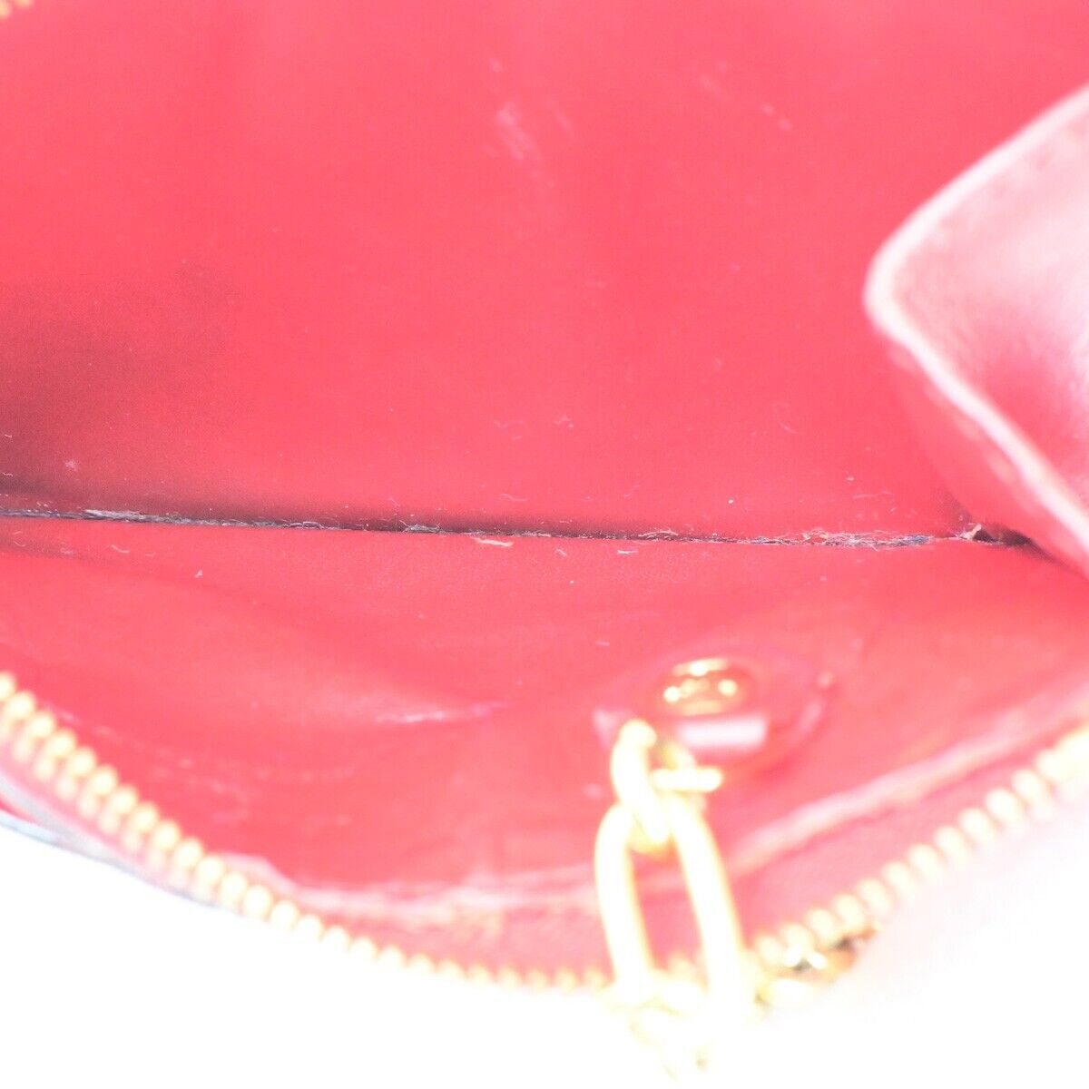 Louis Vuitton Pochette Clés Red Patent Leather Wallet
