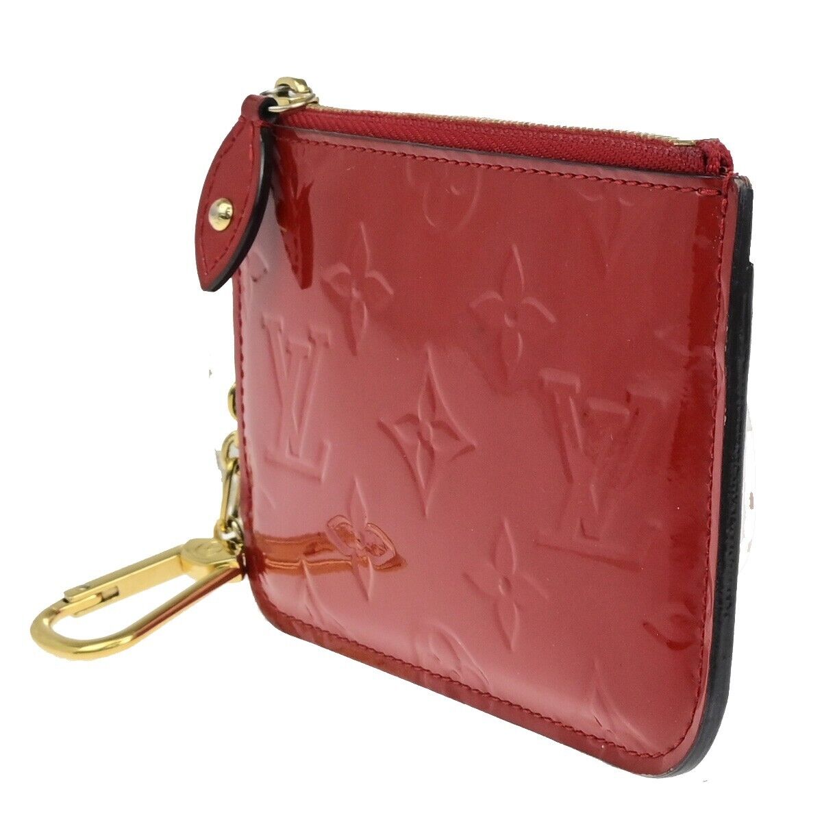 Louis Vuitton Pochette Clés Red Patent Leather Wallet