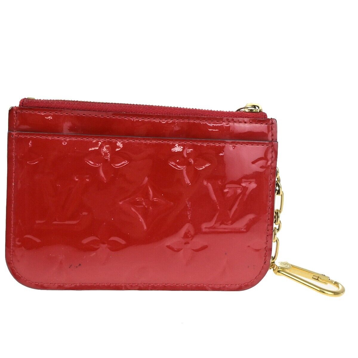 Louis Vuitton Pochette Clés Red Patent Leather Wallet