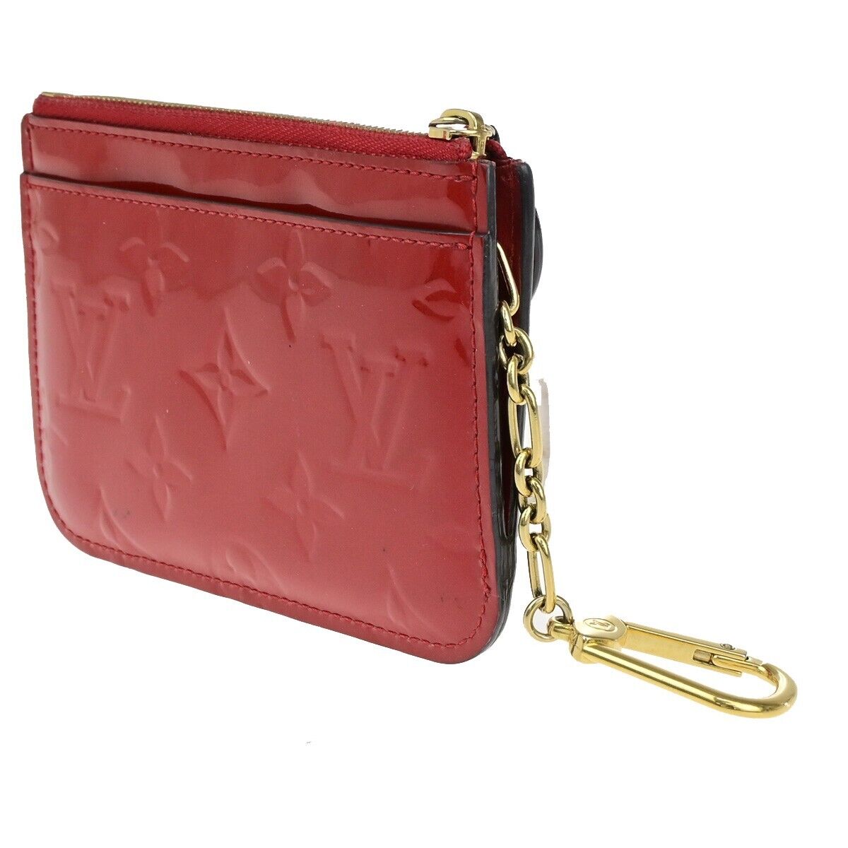Louis Vuitton Pochette Clés Red Patent Leather Wallet